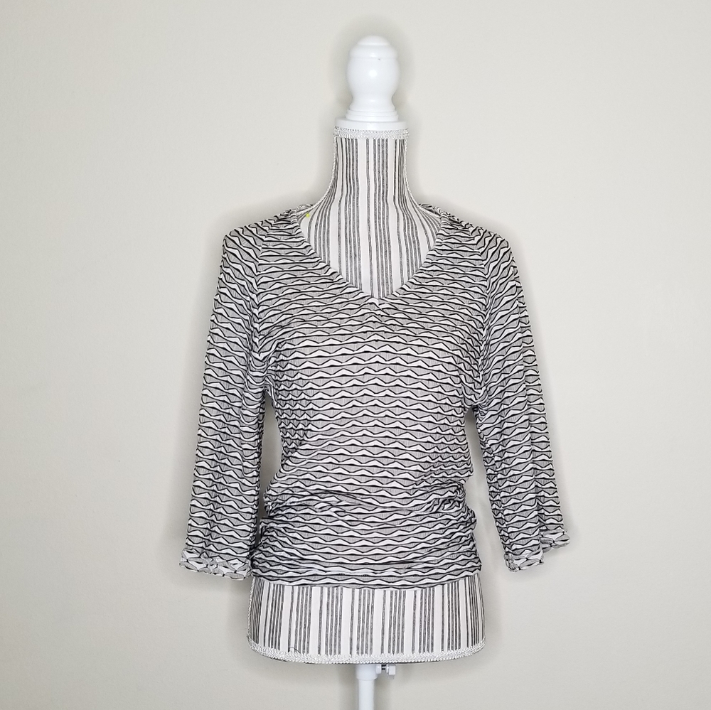 Anthro Postage Stamp Brand Seersucker Blouse XS